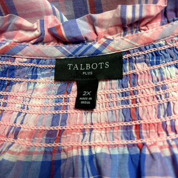 Women’s plus size 2X blouse top cotton cool picnic walking pinks blues smock - Picture 6 of 6